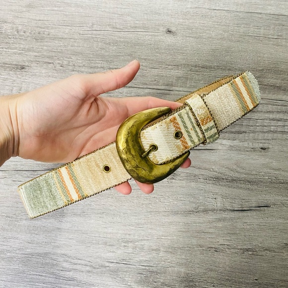 Boho Embroidered Pastel Earthy Colors Belt Size Medium - Picture 1 of 6
